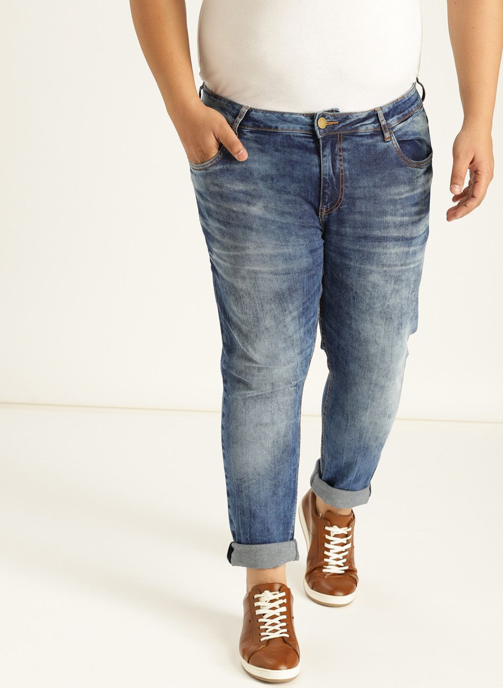 Sztori Blue Skinny Fit Mid-Rise Clean Look Jeans