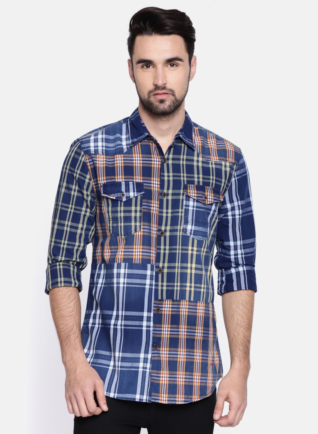 Jack & Jones Blue Slim Fit Checked Casual Shirt