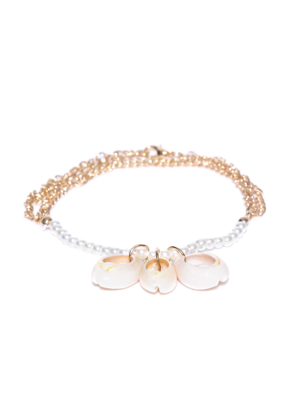 Golden Peacock Gold-Toned & Off-White Charm Bracelet