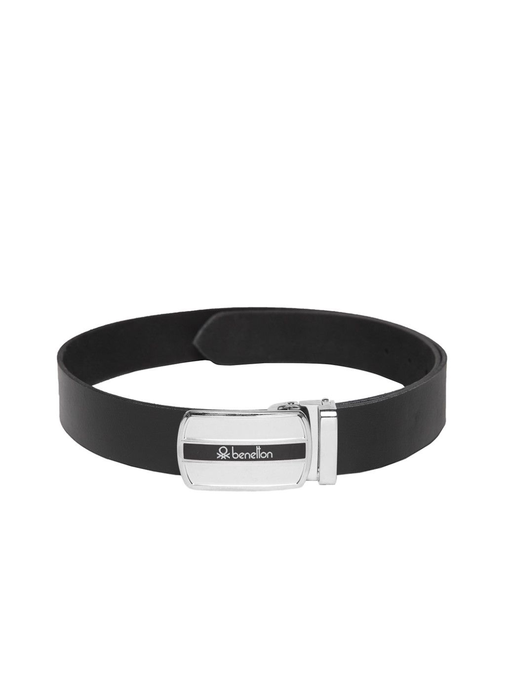 United Colors of Benetton Black Leather Solid Belt