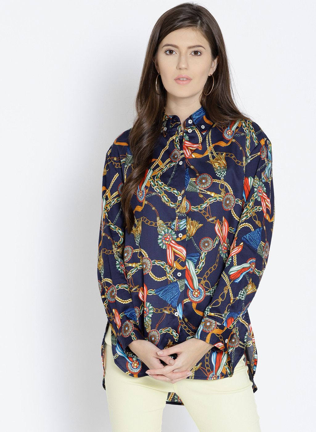 MANGO Multicoloured Regular Fit Printed Casual Shirt