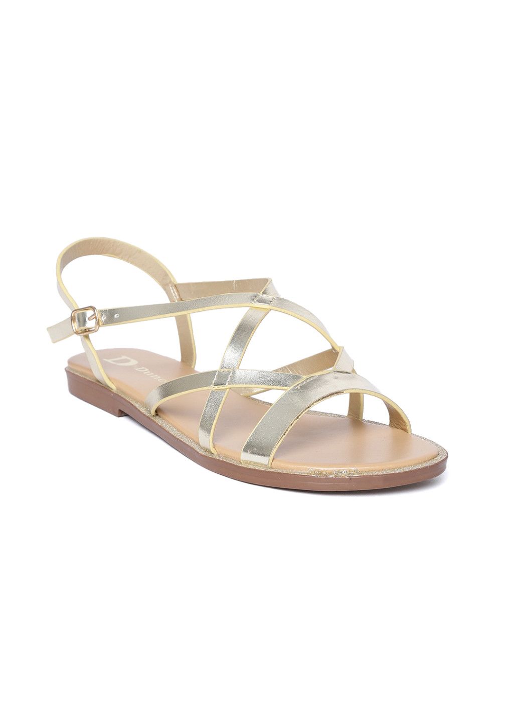 Dune London Dune London Women Gold-Toned Solid Open Toe Flats