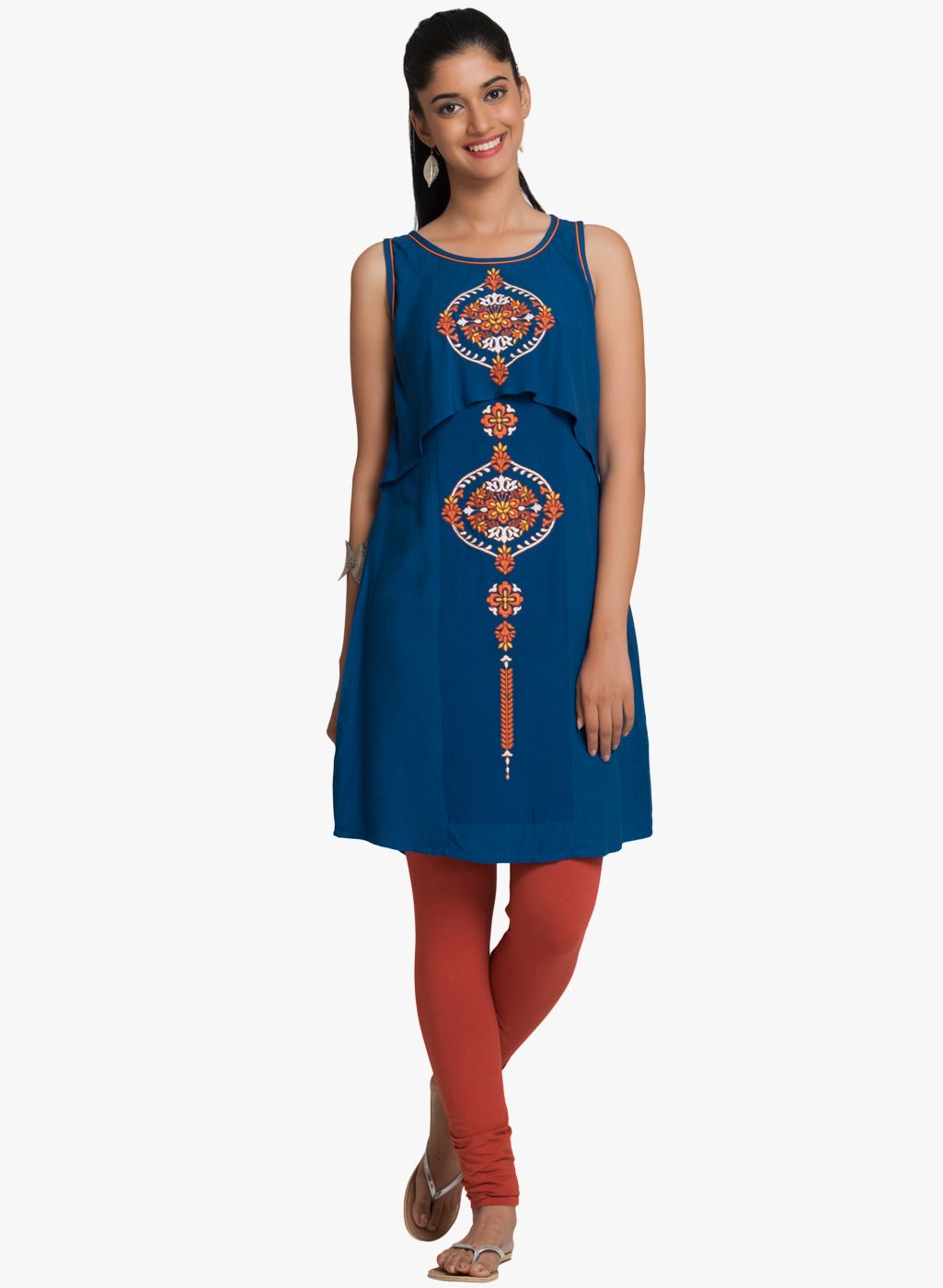 Naari Blue Embroidered Tunic Price in India
