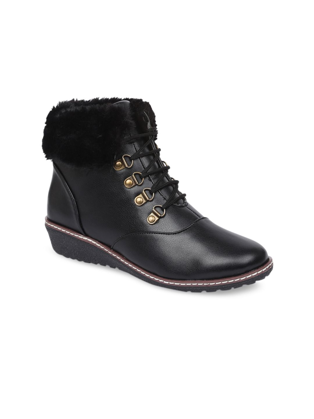 VALIOSAA Women Black Solid Heeled Boots