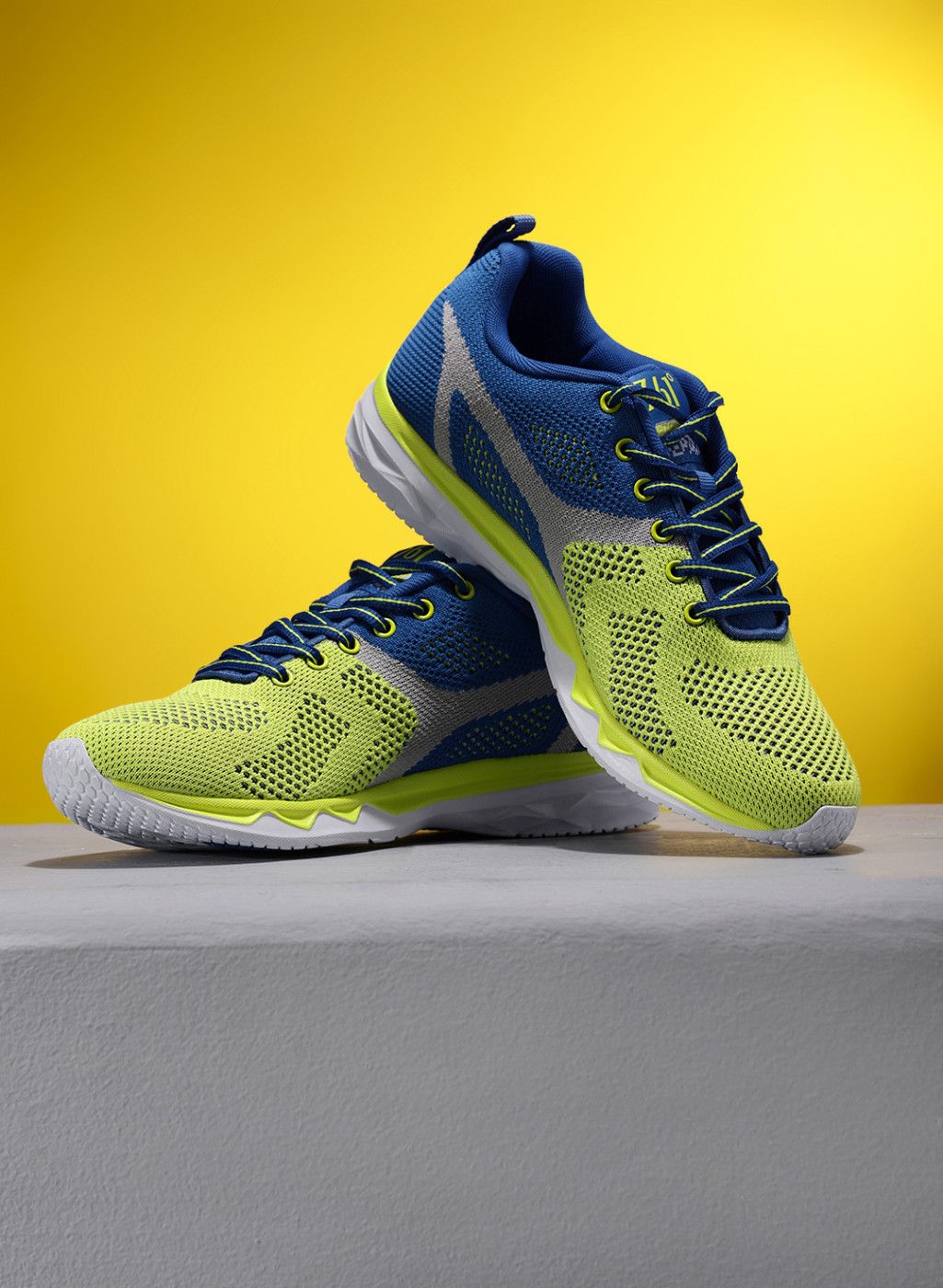 361 Degree Yellow & Blue Performance Running Shoes