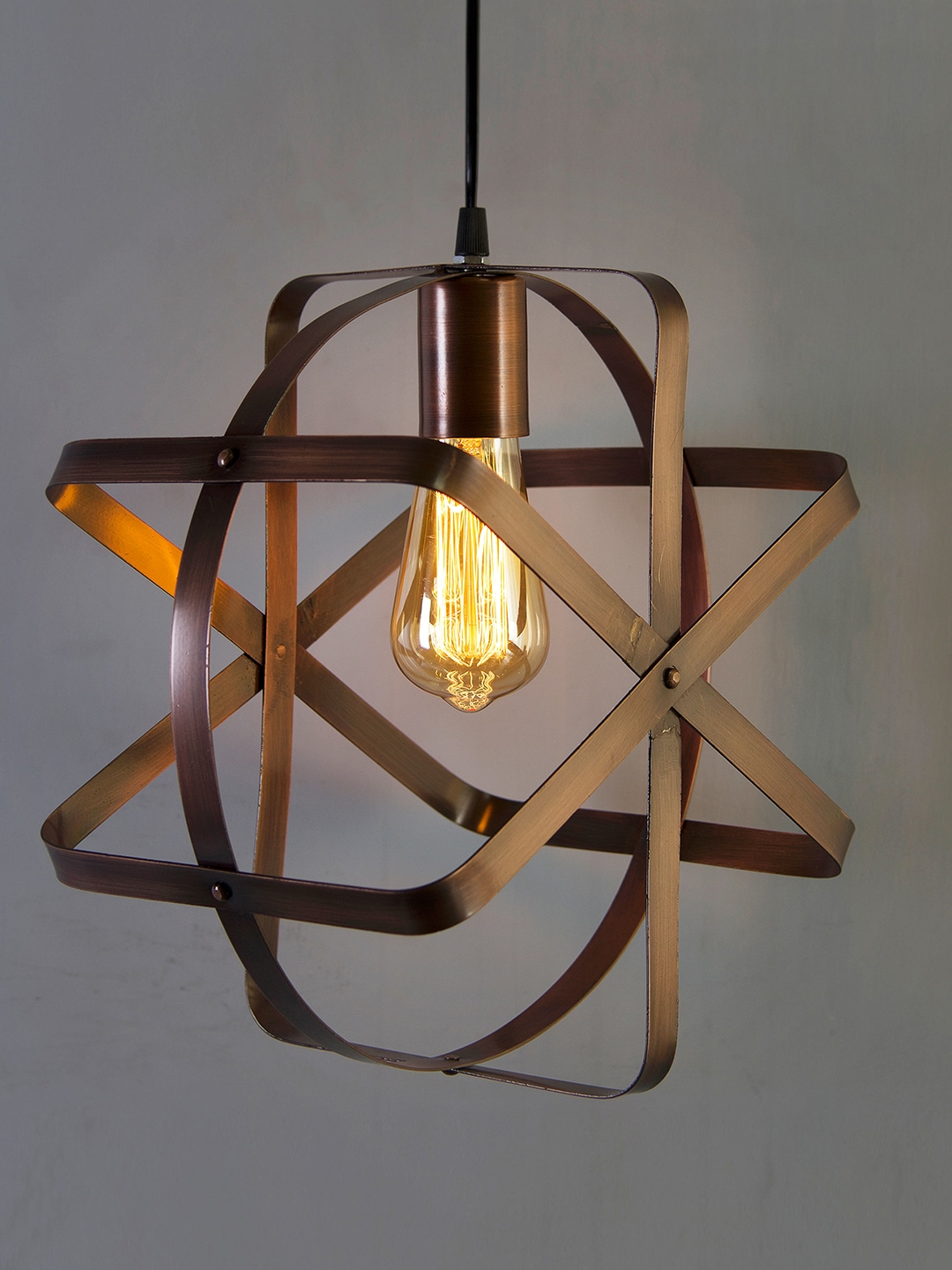 Homesake Copper-Toned Solid Spherical Hanging Light Price in India