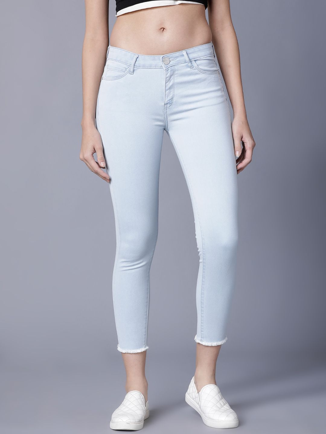 Tokyo Talkies Women Blue Super Skinny Fit Mid-Rise Clean Look Stretchable Jeans Price in India