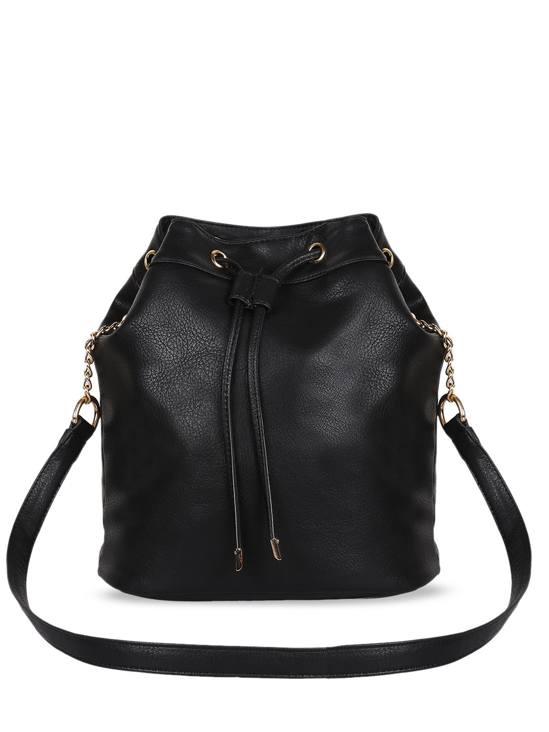 Lychee bags Black Solid Sling Bag Price in India