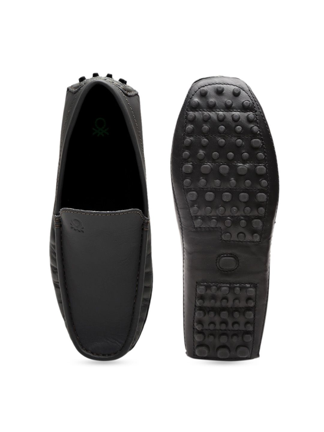 Men’s United Colors Of Benetton Leather Driving Loafers Black Sz 12 Men main image 3