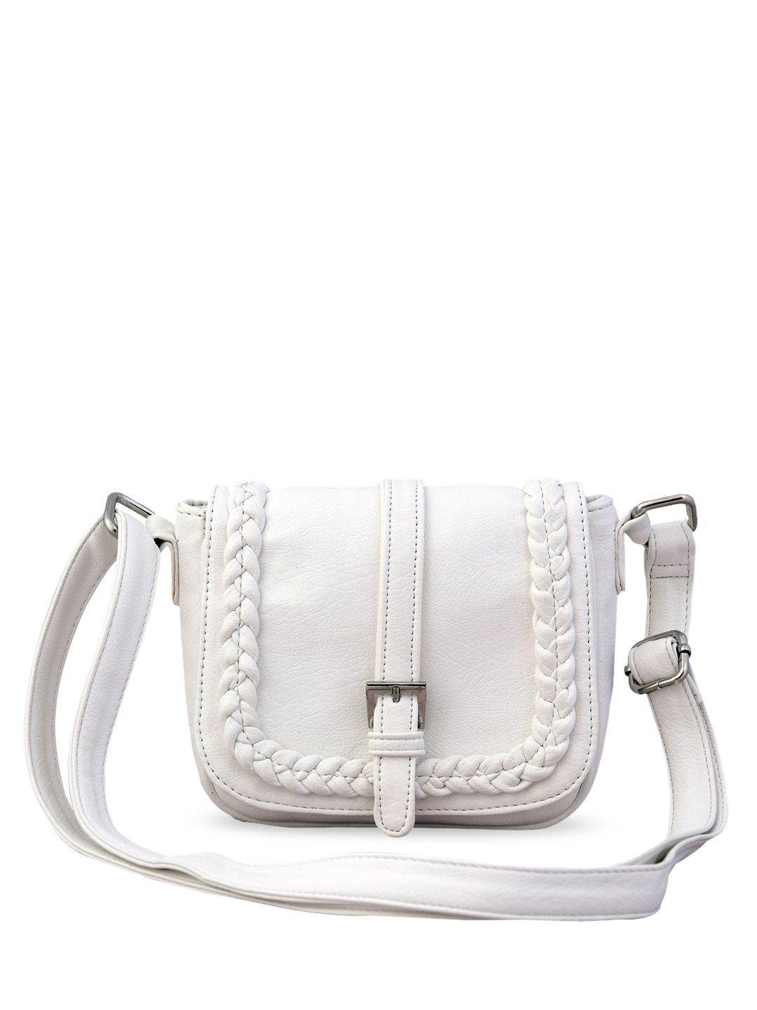 Lychee bags White Solid Sling Bag Price in India