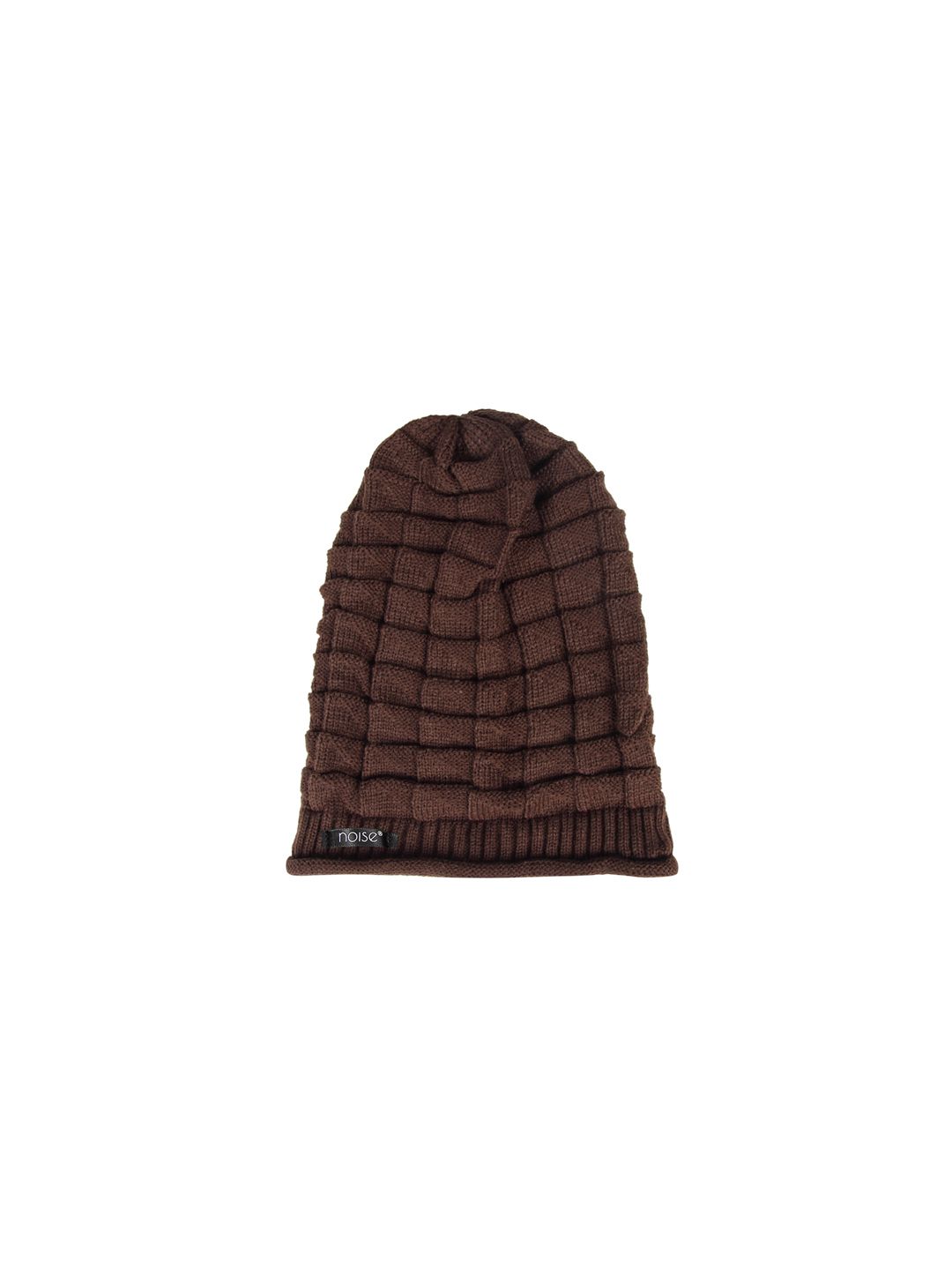 Buy NOISE Unisex Brown & Black Solid Beanie - Caps for Unisex