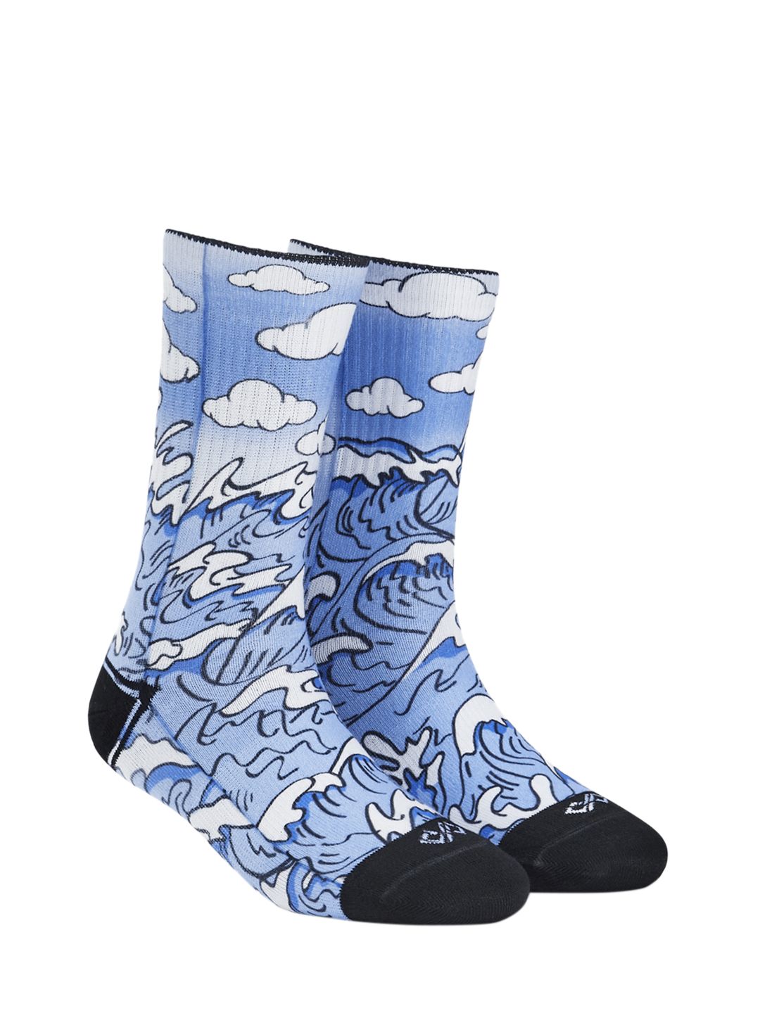 Dynamocks Unisex Blue Printed Calf-Length Socks