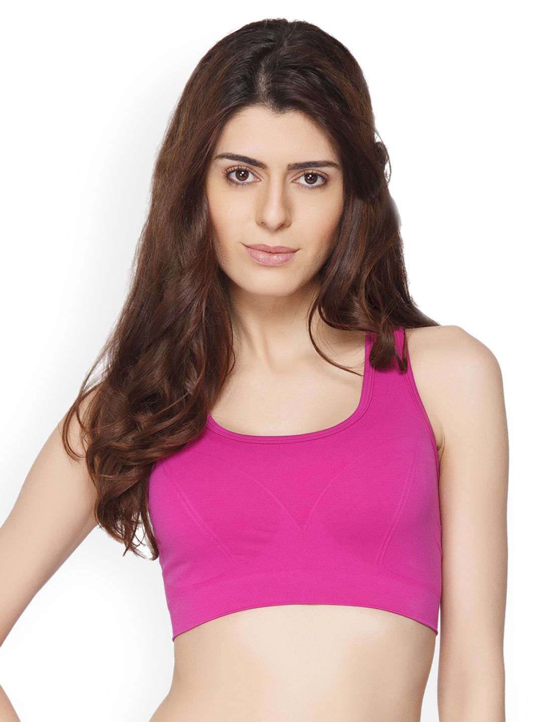 C9 AIRWEAR Women Pink Solid Non-Wired Non Padded Racerback Sports Bra PZ2215_Fushcia Price in India