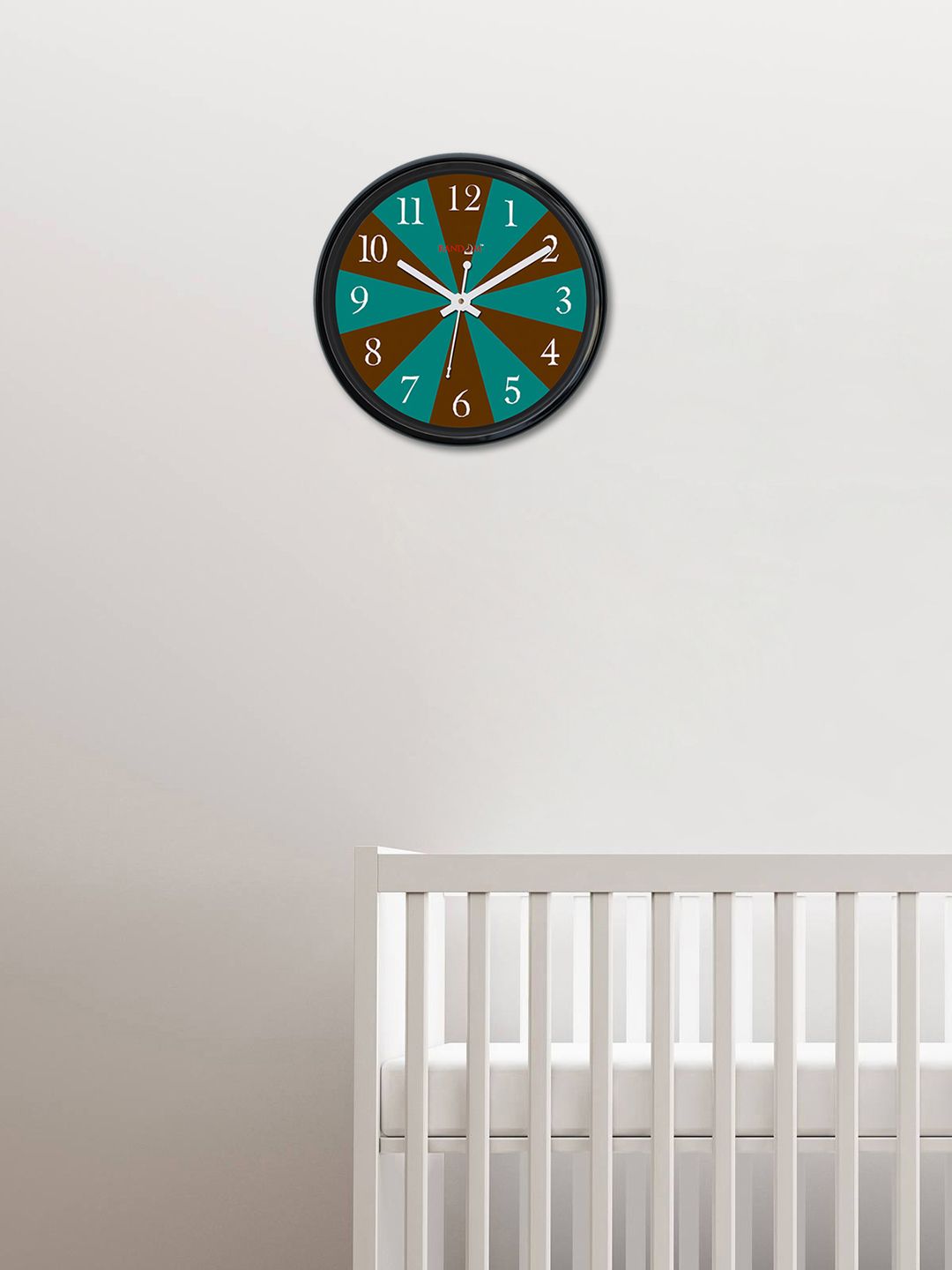 RANDOM Green Round Colourblocked Analogue Wall Clock Price in India