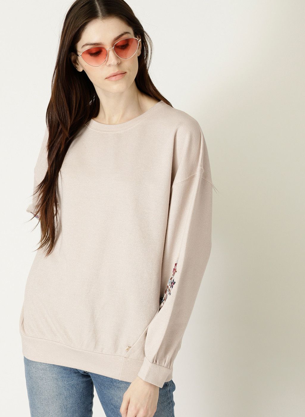 United Colors of Benetton Beige Shimmer Sweatshirt