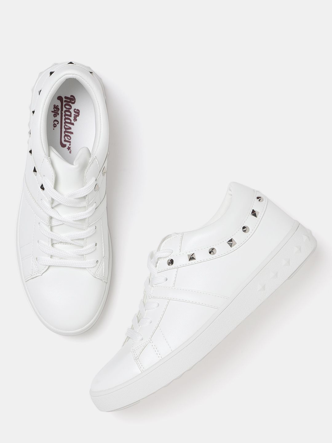 roadster white casual shoes