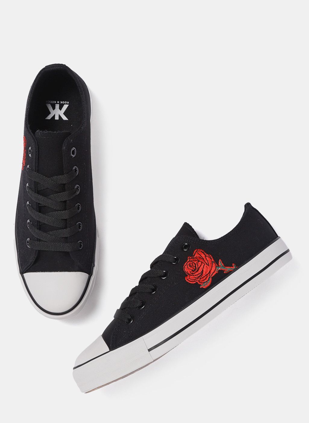 Kook N Keech Black Casual Sneakers