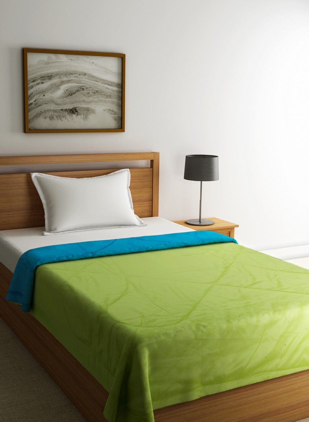 Buy Stellar Home Lime Green Blue Solid Ac Room 120 Gsm Single Bed