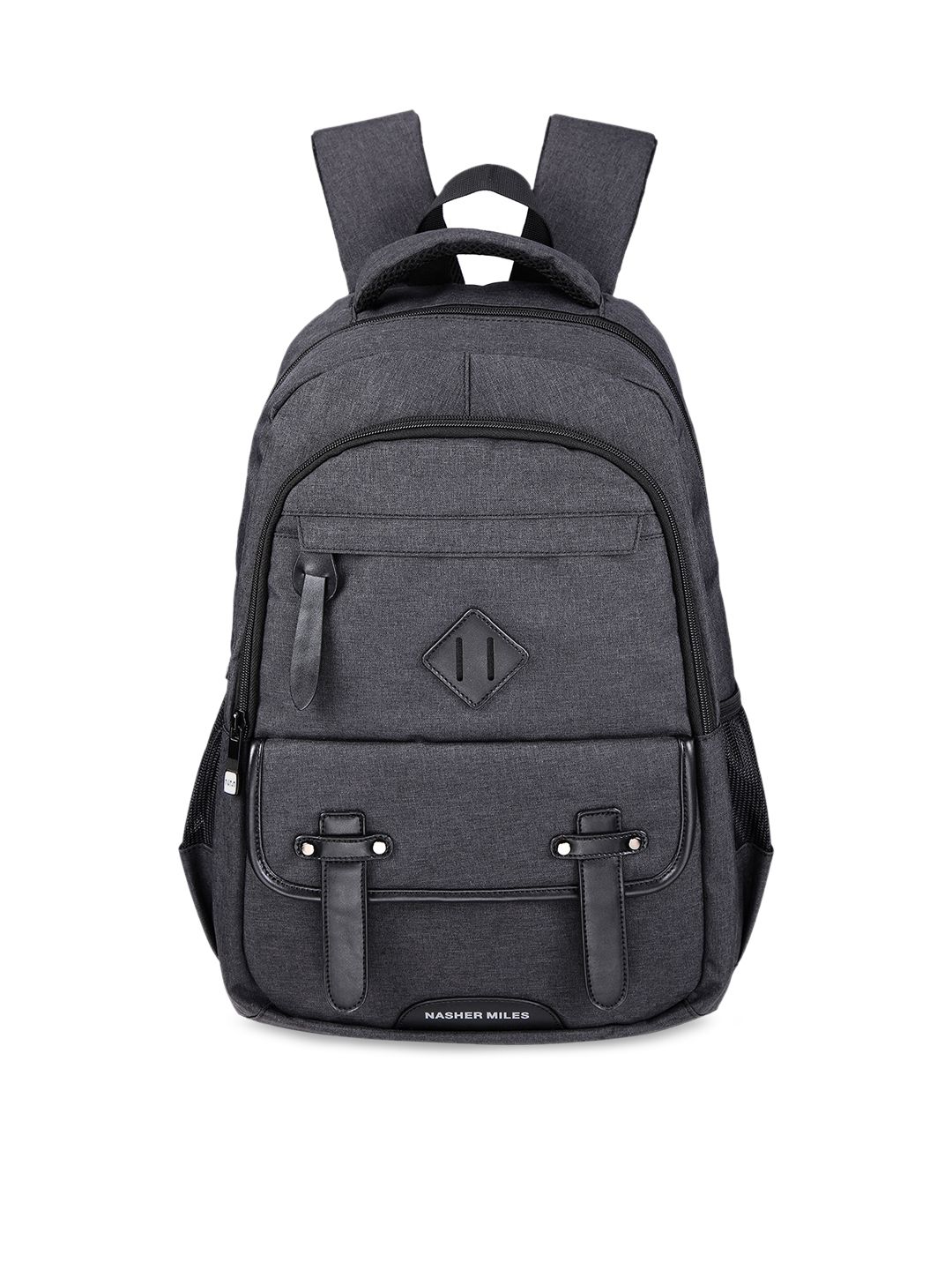 Nasher Miles Unisex Charcoal Brand Logo Backpack Price in India