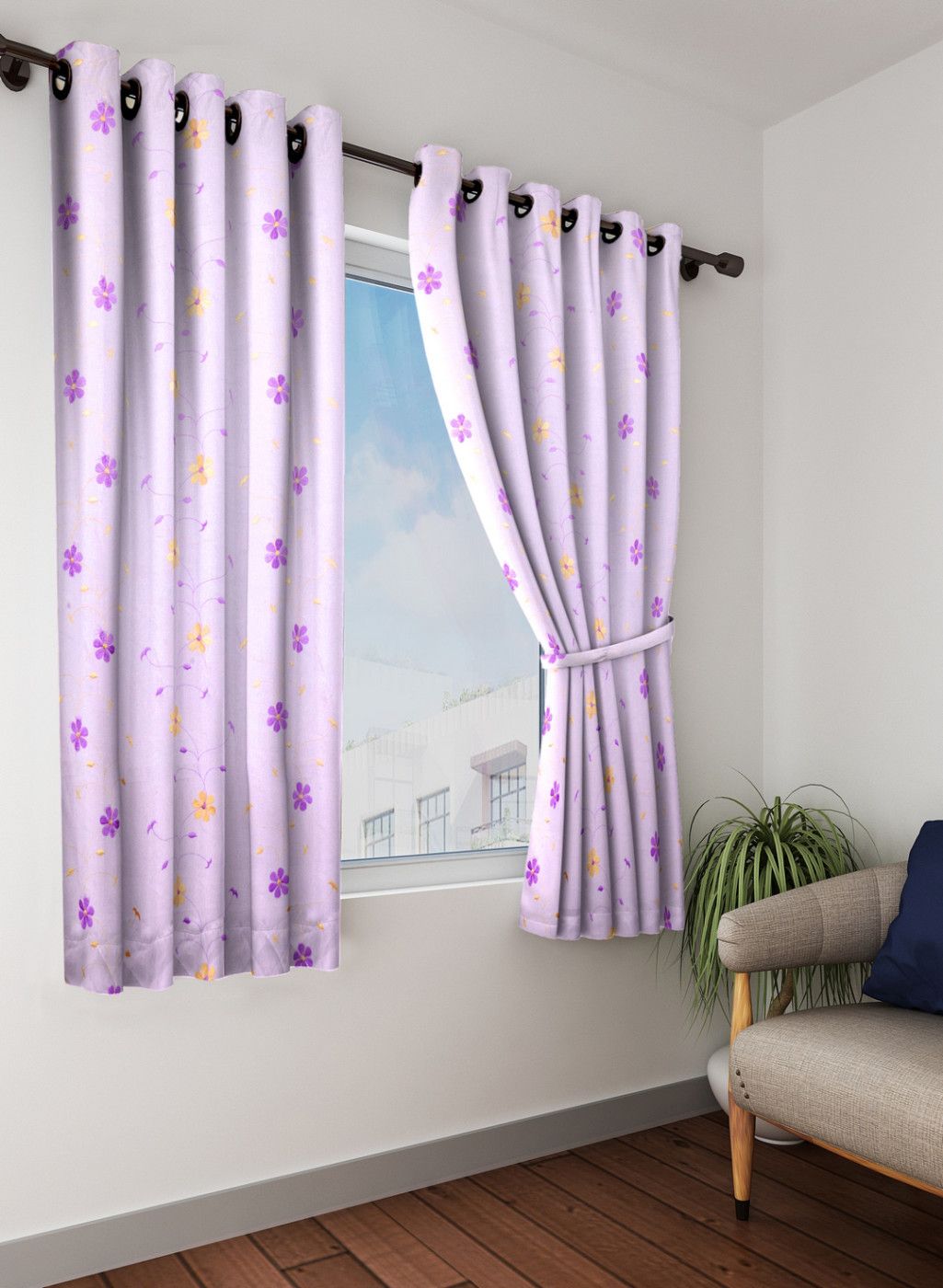 Buy Cortina Lavender Set Of 2 Window Curtains Online 8555511