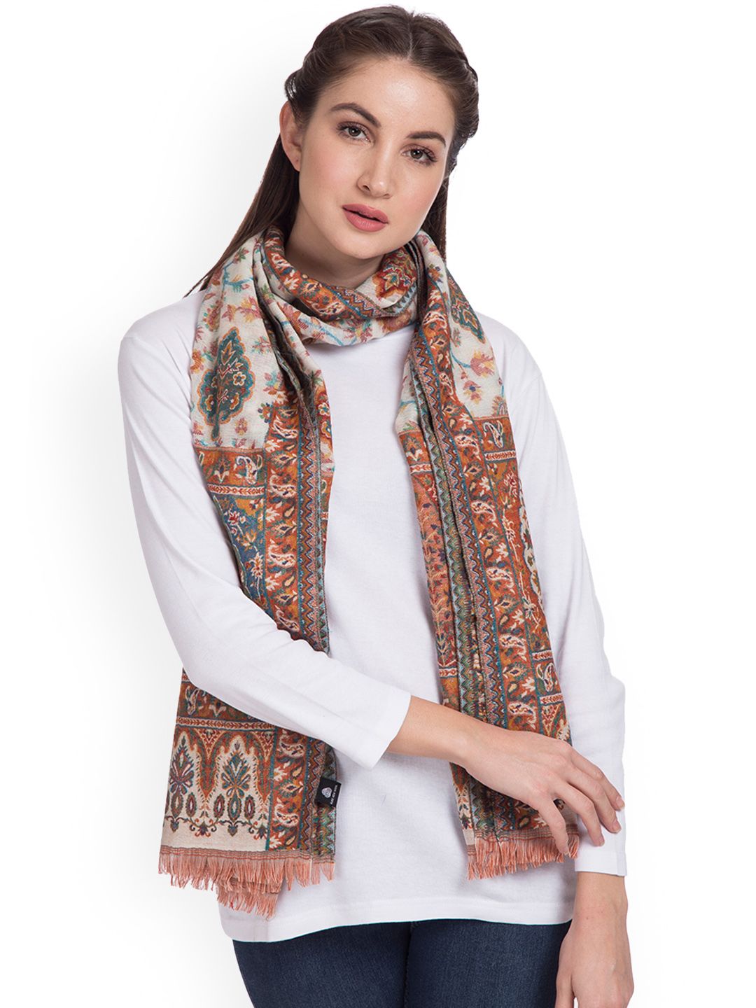 SHINGORA Women Multicoloured Woven Design Stole Price in India