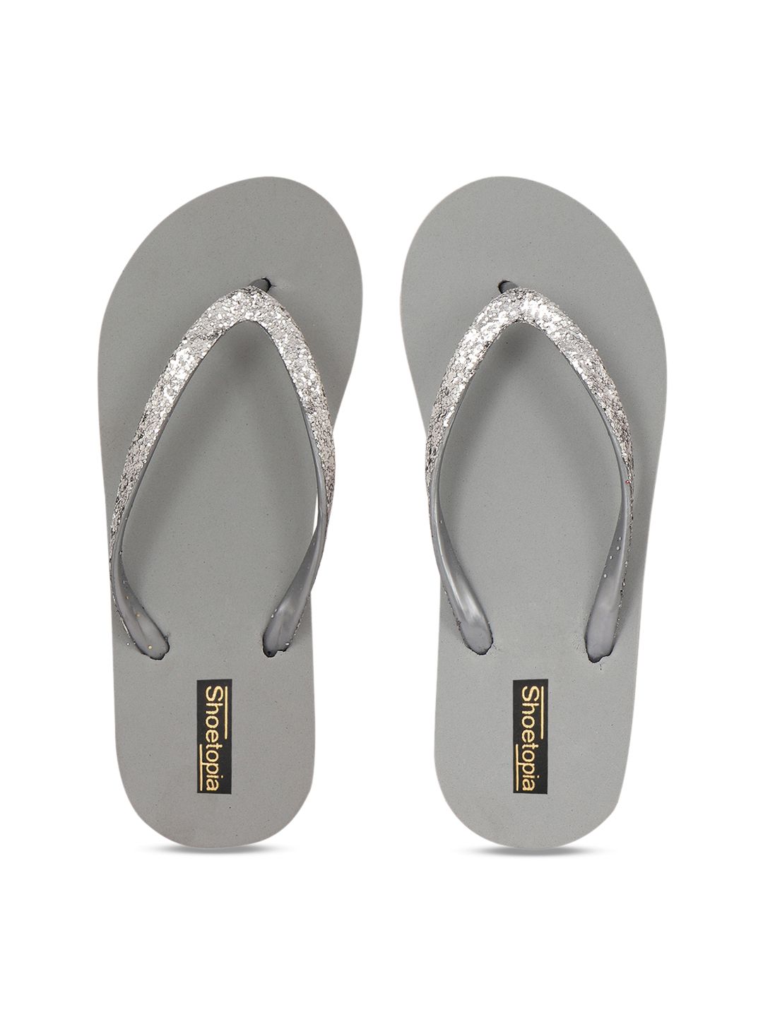 Shoetopia Women Grey Solid Thong Flip-Flops Price in India