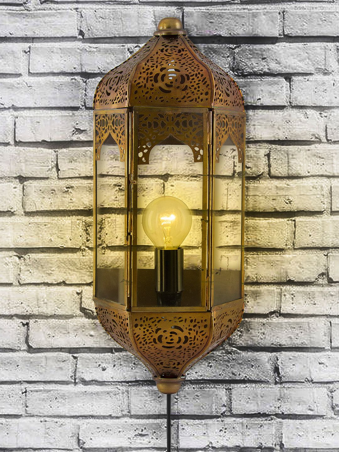 Homesake Gold-Toned Solid Handcrafted Wall or Ceiling Lamp Price in India