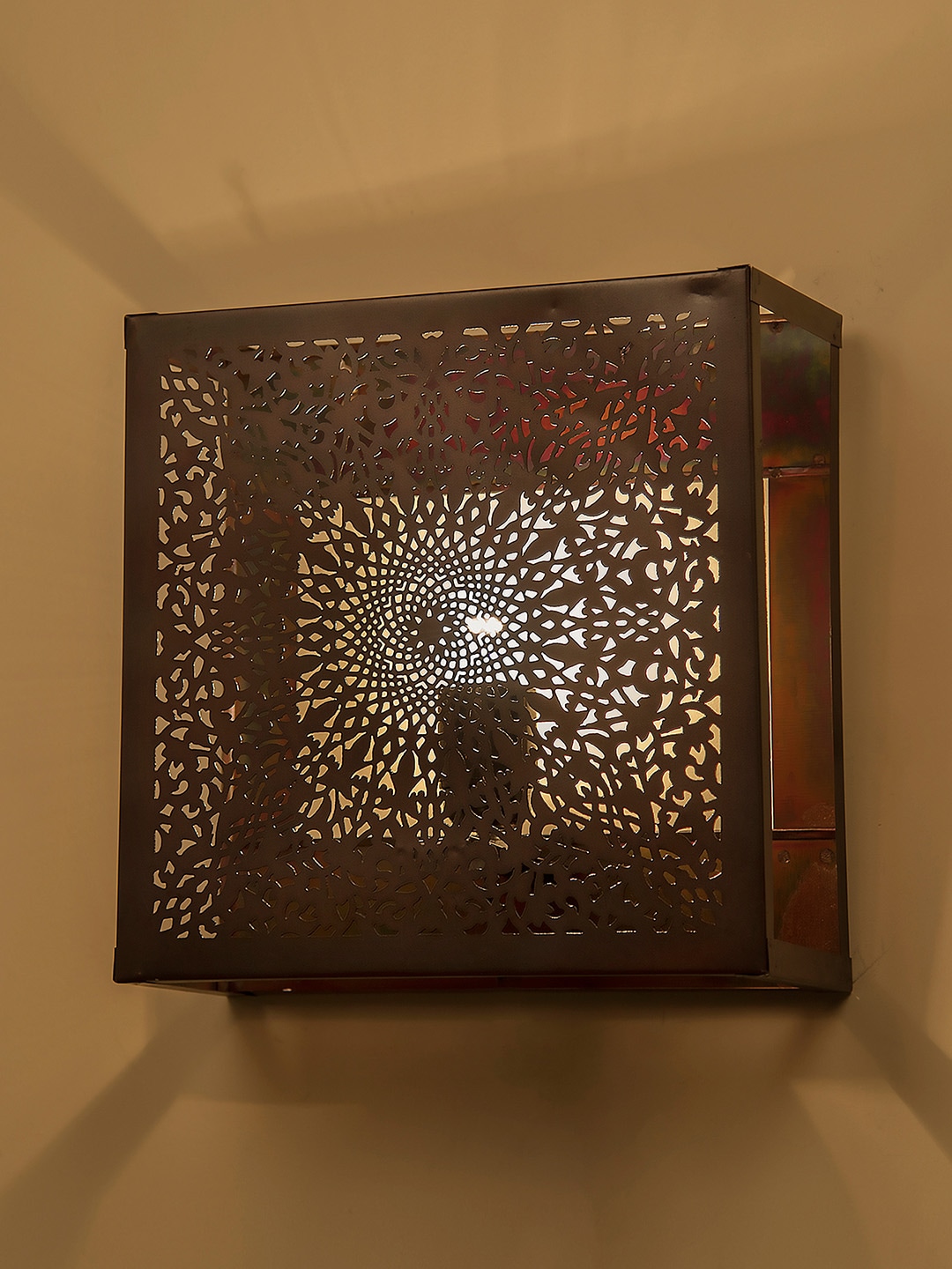 Homesake Copper-Toned Oriental Square Wall Lamp Price in India