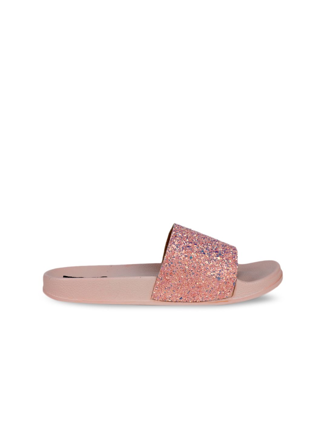 Shoetopia Women Pink Embellished Sliders Price in India