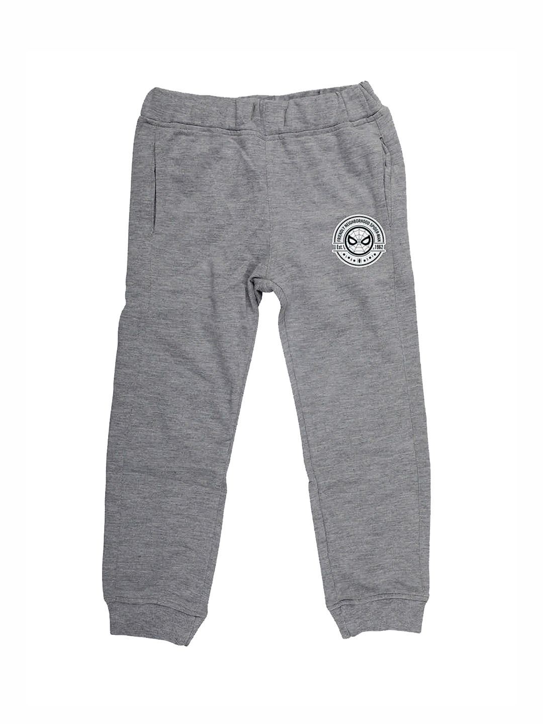 Marvel by Wear Your Mind Unisex Grey Spiderman Print Straight-Fit Joggers