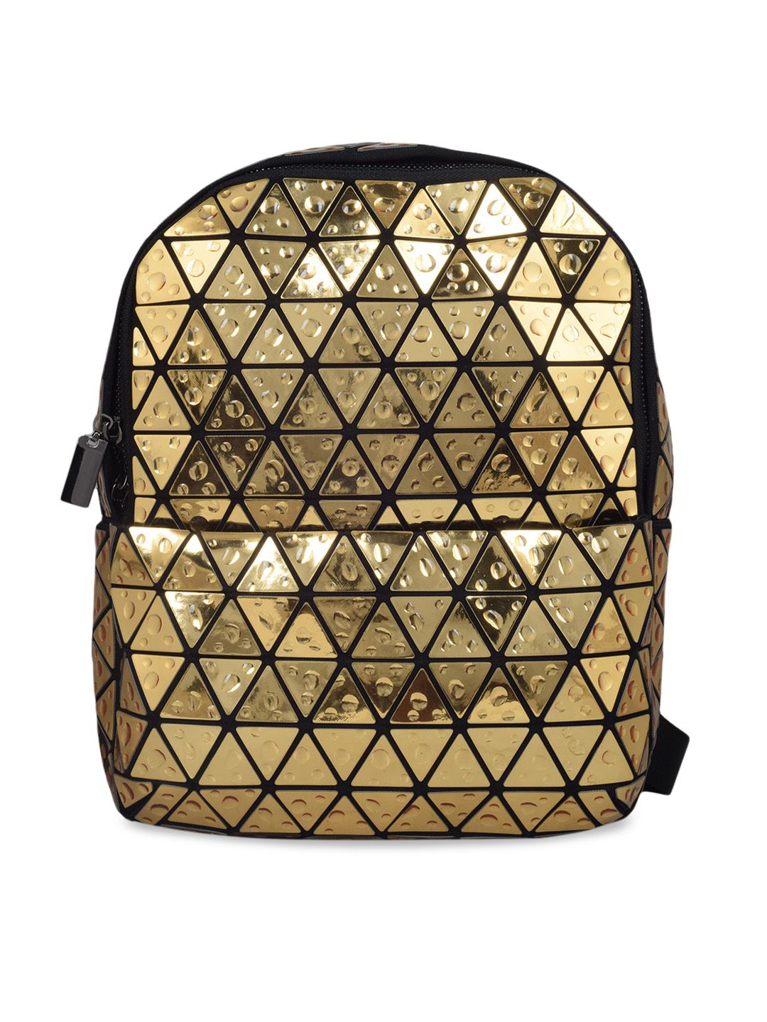 BAOMI Women Gold-Toned Solid Backpack Price in India