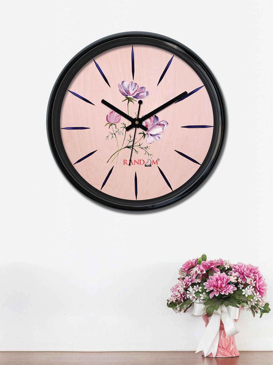 RANDOM Pink Round Printed 30 x 30 cm Analogue Wall Clock Price in India
