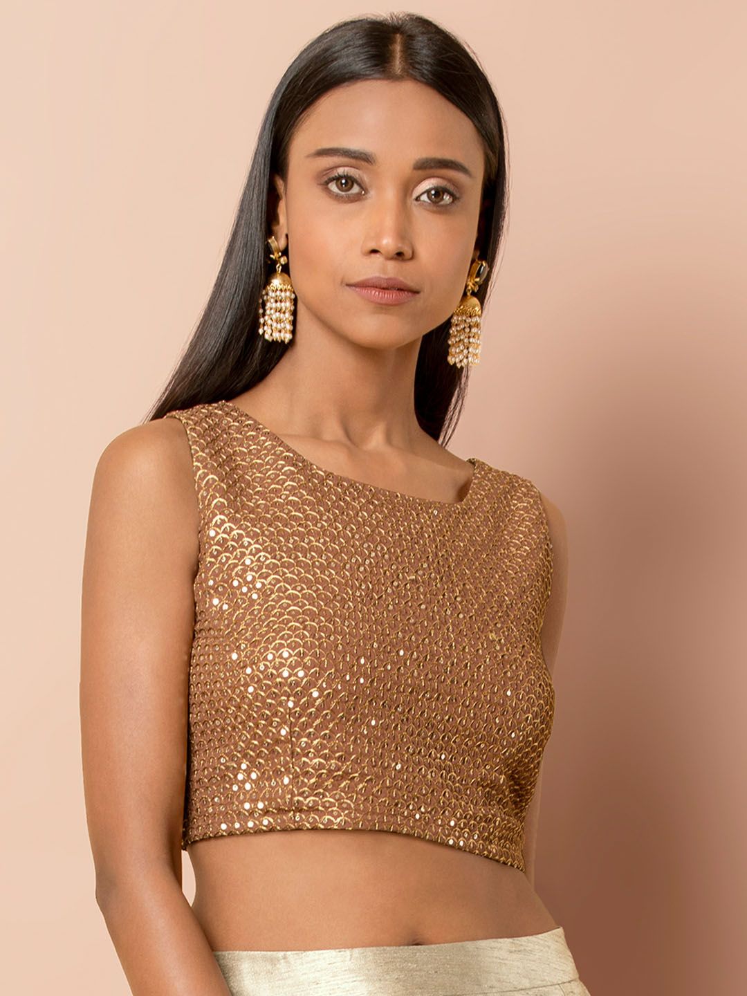 INDYA Women Pink Embellished Top