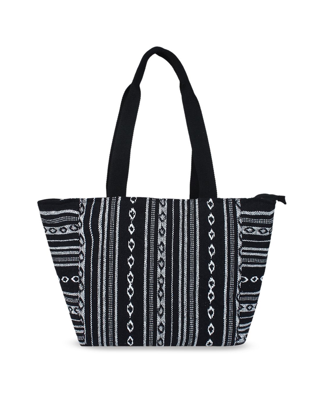 Anekaant Black & White Self Design Shoulder Bag Price in India
