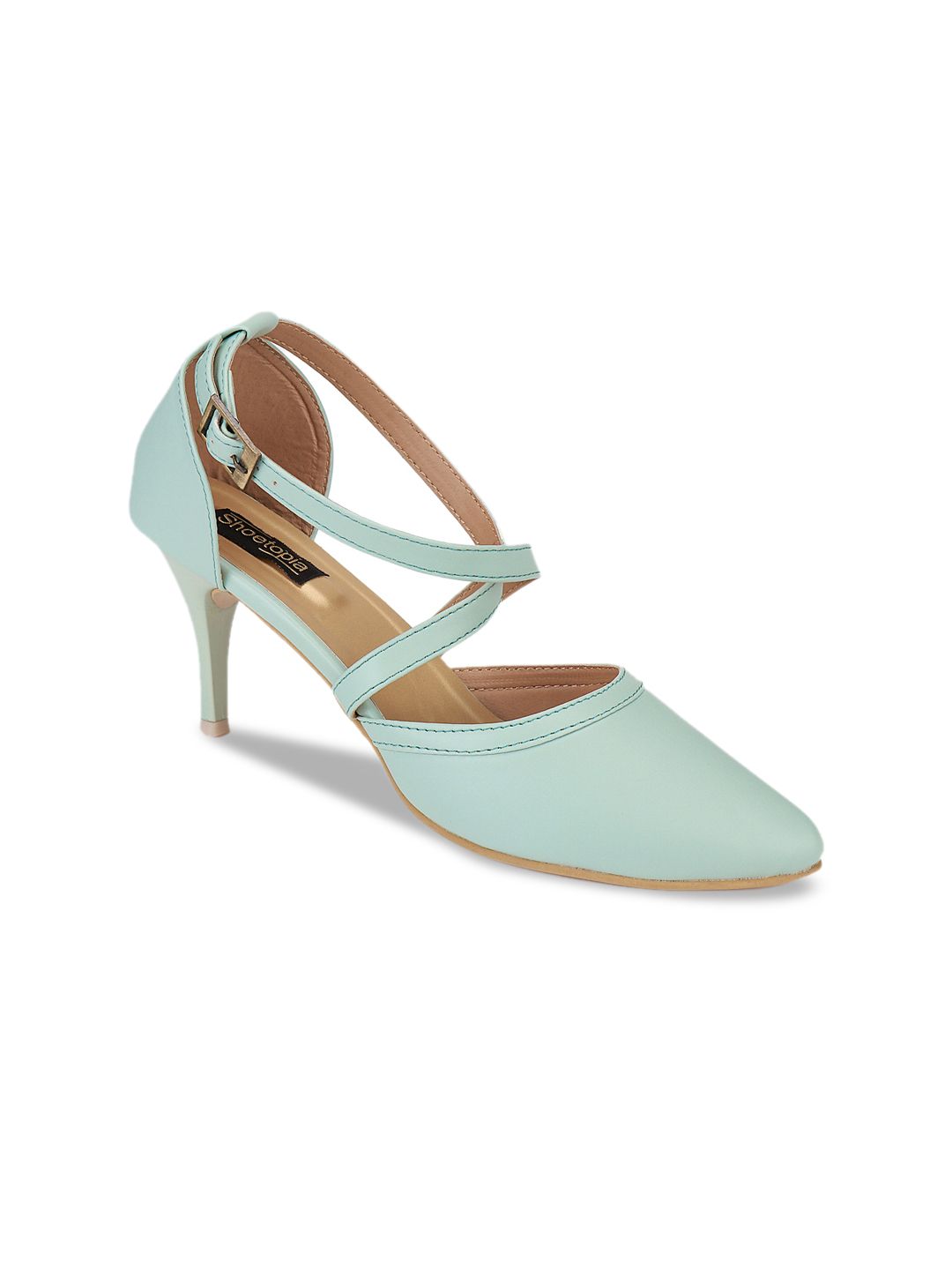 Shoetopia Women Green Solid Pumps Price in India