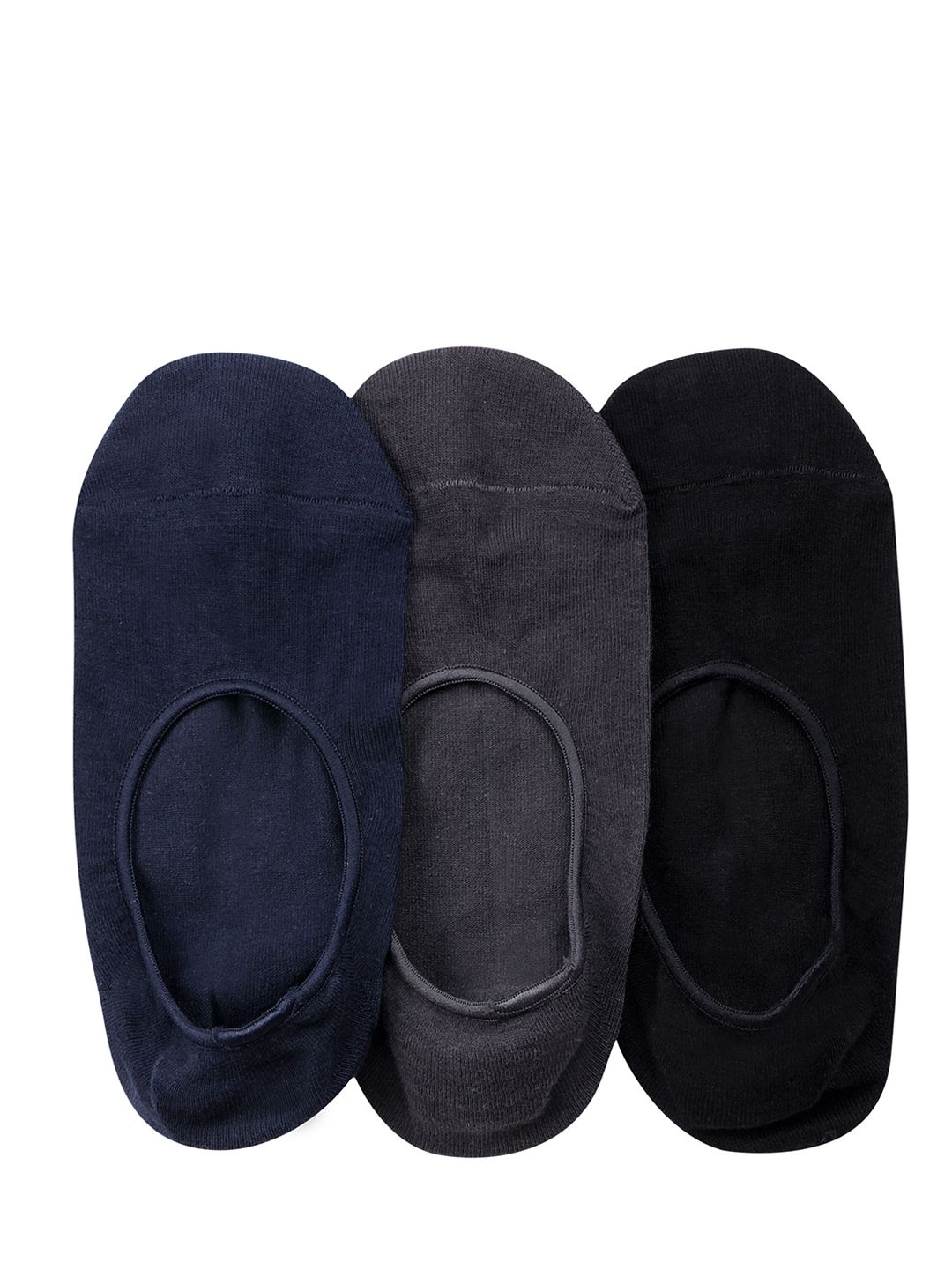 Bonjour Men Pack of 3 Assorted Solid Shoe Liners