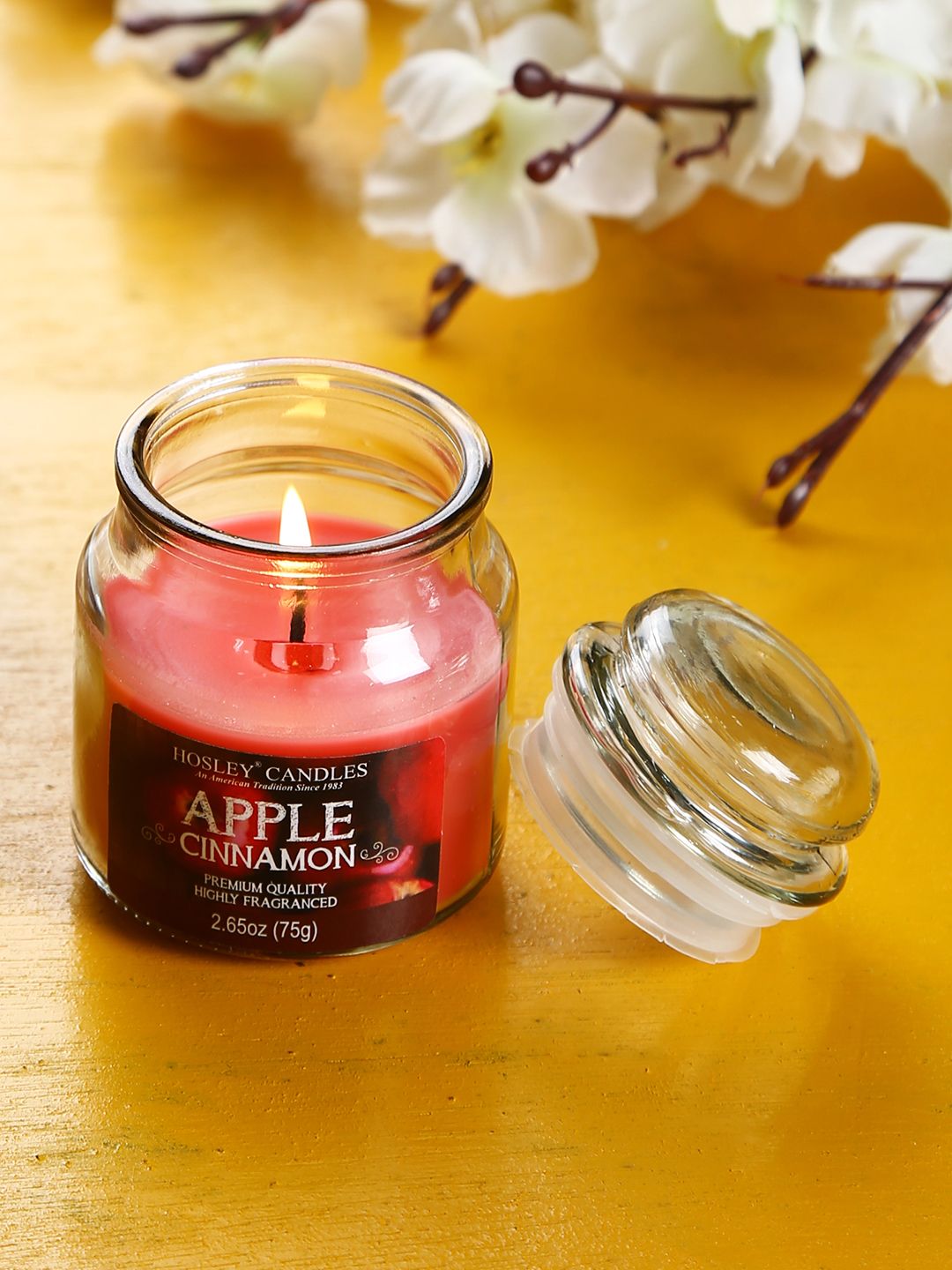 HOSLEY Red Apple Cinnamon Scented 2.65 Oz Jar Candle Price in India