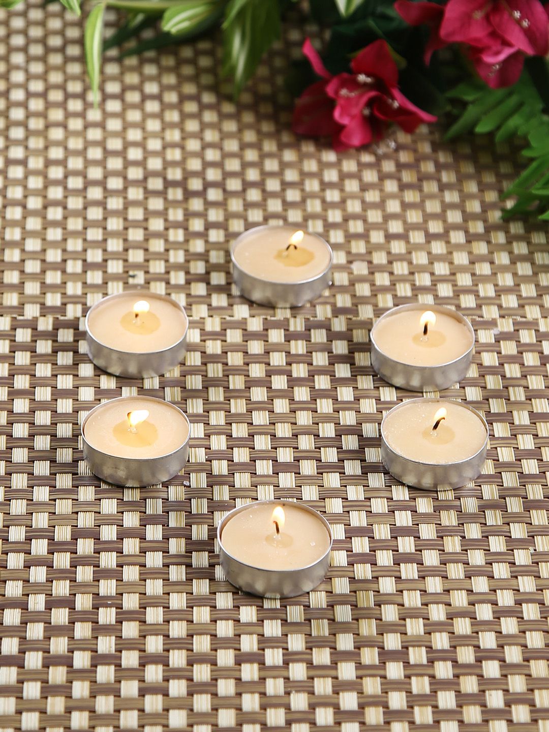 HOSLEY Set of 30 White Jasmine Scented Tea Light Candles Price in India