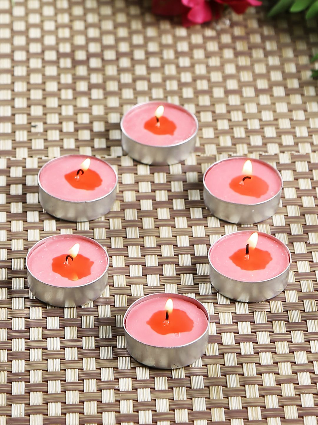 HOSLEY Set of 30 Pink Rose Scented Tea Light Candles Price in India
