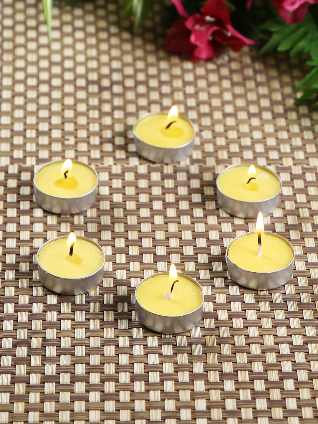 HOSLEY Set of 30 Yellow Citronella Scented Tea Light Candles Price in India