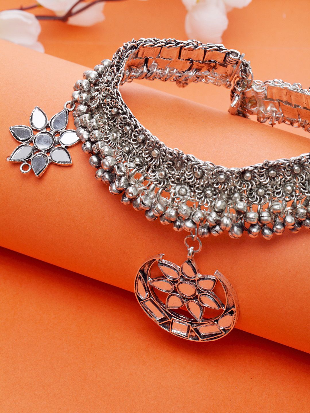 Moedbuille Silver-Plated Handcrafted Necklace Price in India