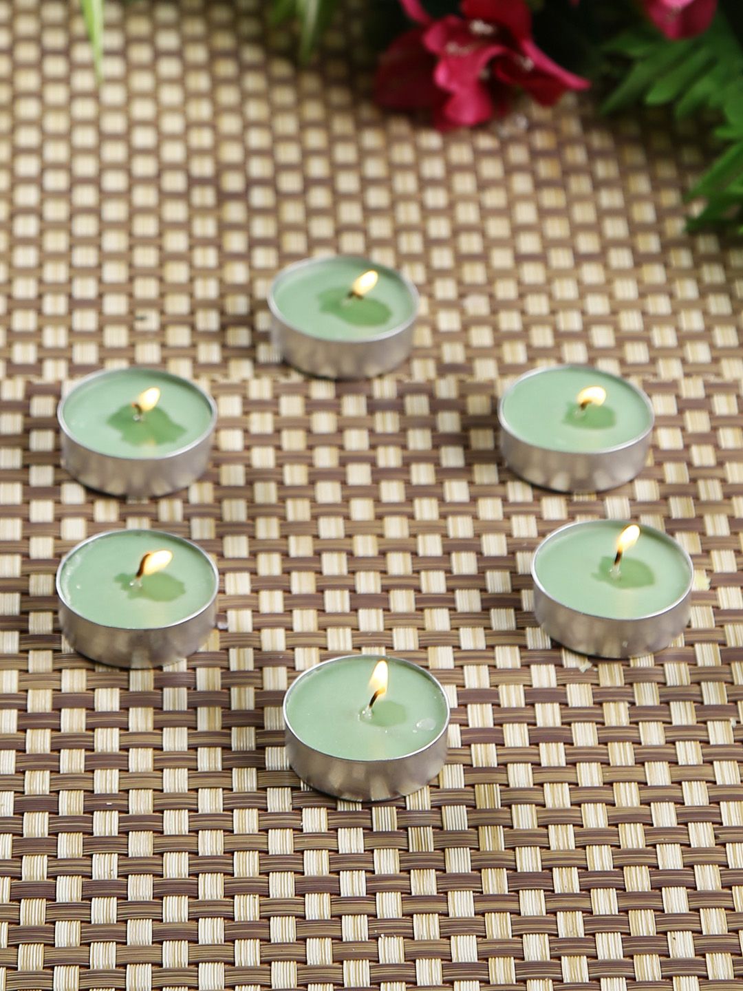 HOSLEY Set of 30 Green Lemongrass Scented Tea Light Candles Price in India