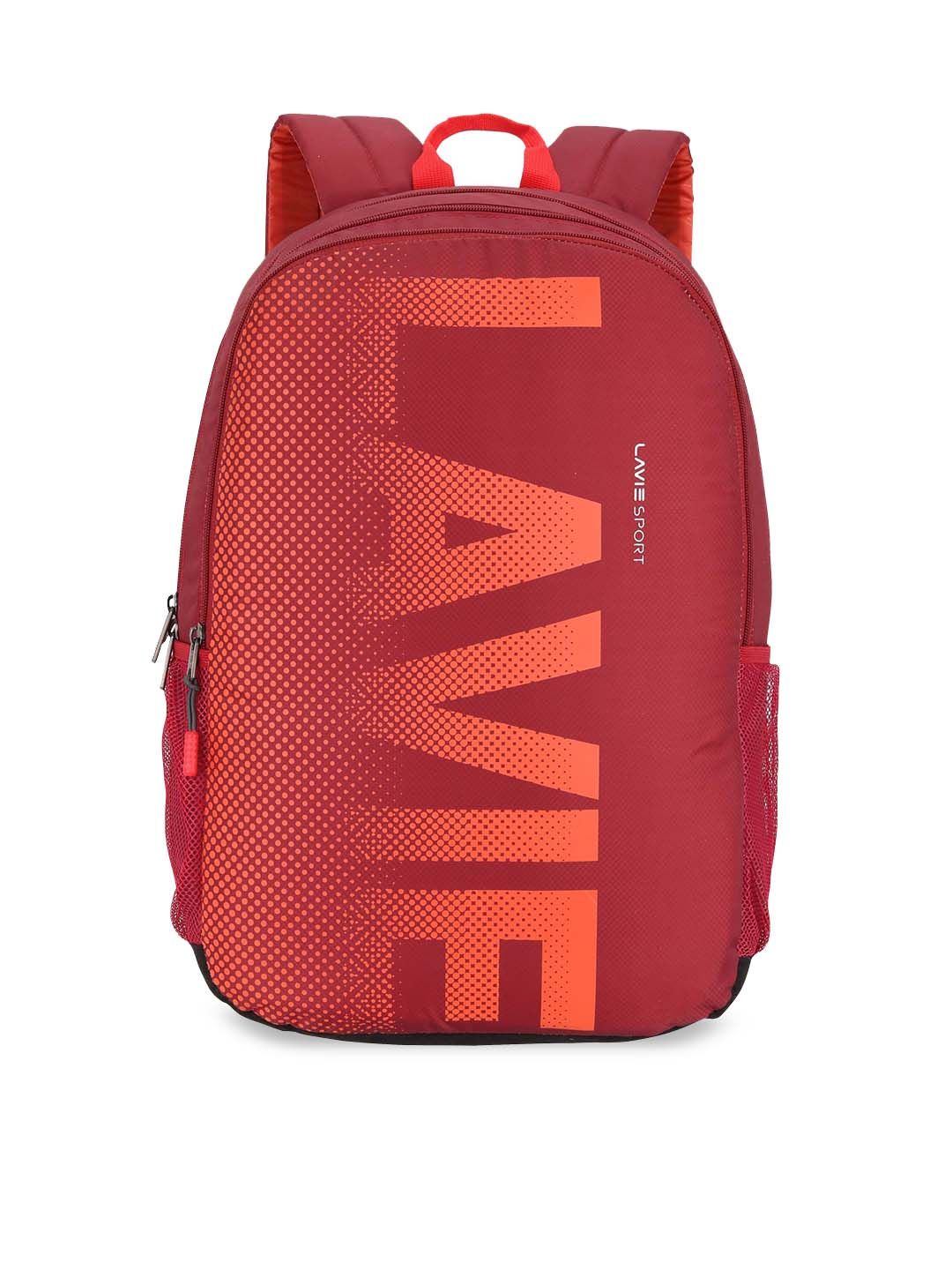 LAVIE SPORT Unisex Red Brand Logo Printed Backpack Price in India