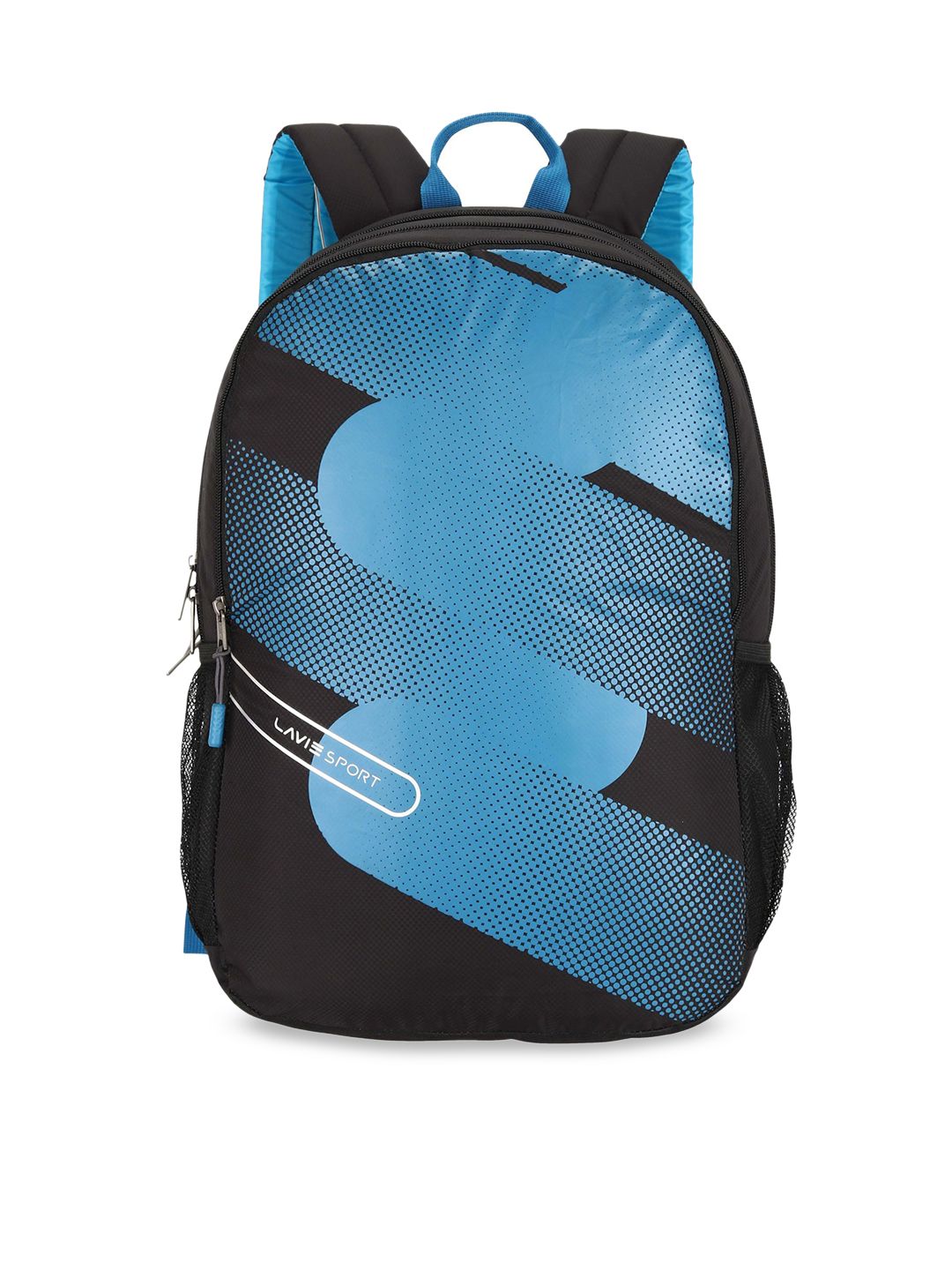 LAVIE SPORT Unisex Black & Blue Graphic Backpack Price in India