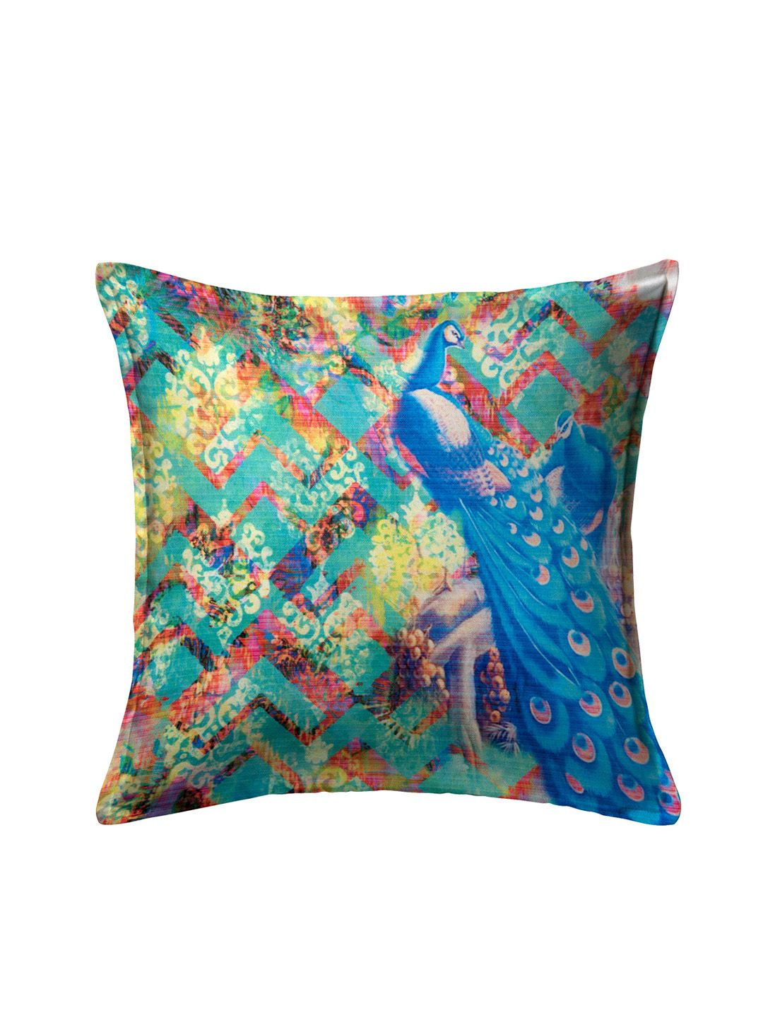 HOUZZCODE Blue Set of 5 Abstract Square Cushion Covers Price in India