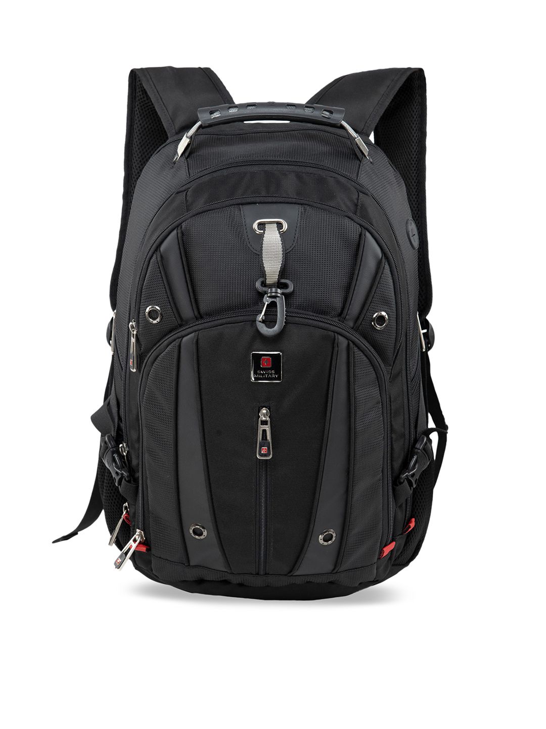 SWISS MILITARY Unisex Black Solid Backpack Price in India