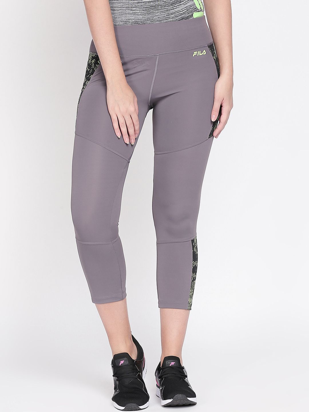 FILA Women Grey Solid Tights Price in India