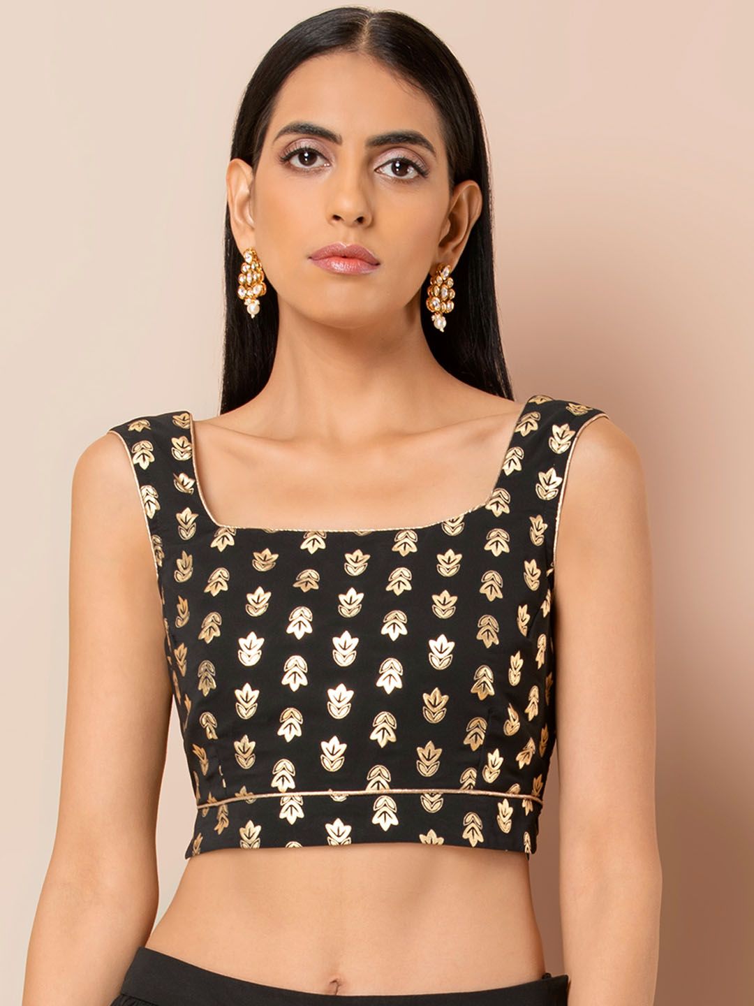 INDYA Women Black Printed Top