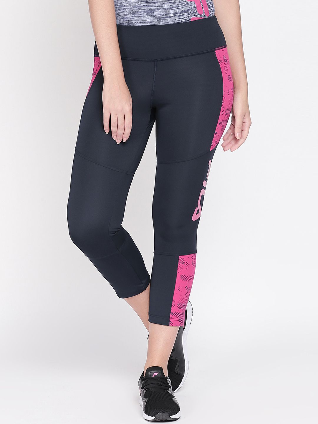 FILA Women Blue Solid Tights Price in India