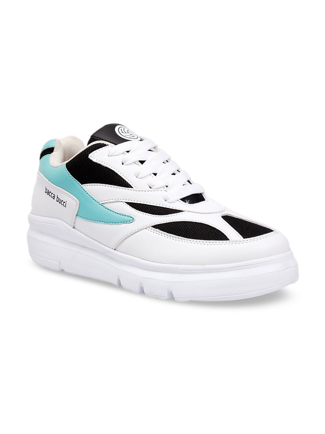 bacca bucci Men White Colourblocked Sneakers